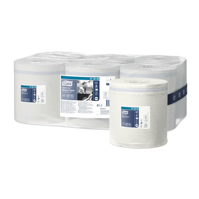 Tork Reflex™ 473242 Mehrzweck Papierwischtücher Advanced M4 1-lagig | Karton (6 Rollen)