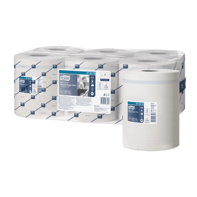 Tork Reflex™ 473472 Starke Mehrzweck-Papierwischtücher Advanced M4 2-lagig | Karton (6 Rollen)