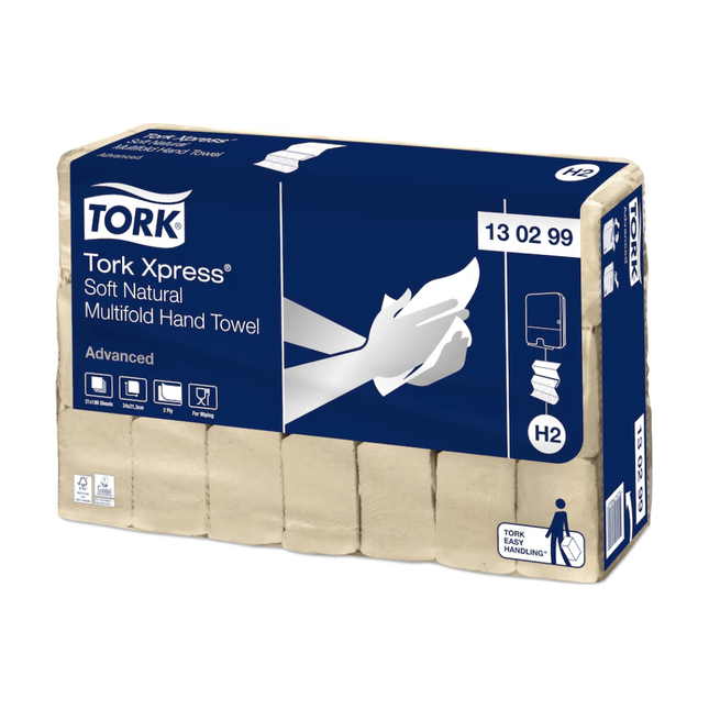 Tork Xpress® 130299 Weiche Natur Multifold Handtücher Advanced 2-lagig | Karton (21 Packungen)