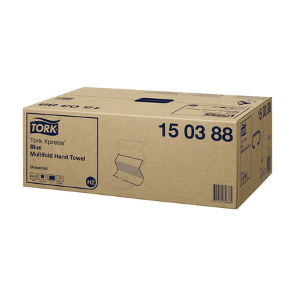 Tork Xpress® 150388 blaues Multifold-Handtuch Universal H2 2-lagig | Karton (20 Packungen)