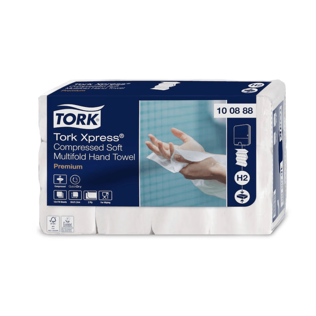 Tork Xpress® Komprimierte Weiche Multifold-Handtücher Premium H2 2-lagig