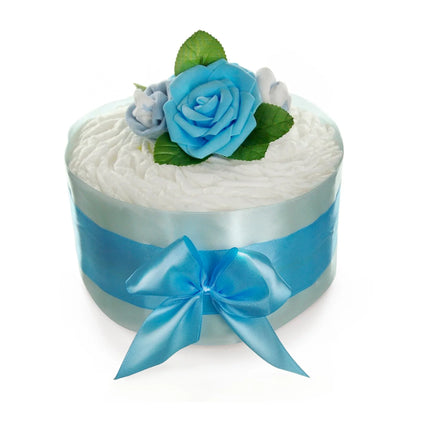 Windeltorte Rosenblüte blau