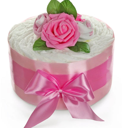 Windeltorte Rosenblüte rosa