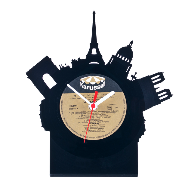 Schallplattentischuhr Paris