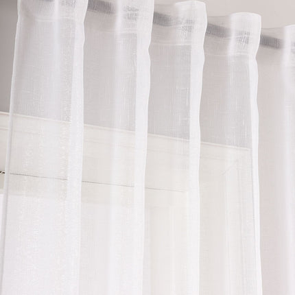 Transparente Gardine Vorhang Schal verdeckte Schlaufen Lurex Garn glänzend (Höhe x Breite cm) 20477