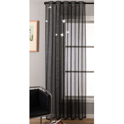 Transparente Gardine Vorhang Schal verdeckte Schlaufen Lurex Garn glänzend (Höhe x Breite cm) 20477