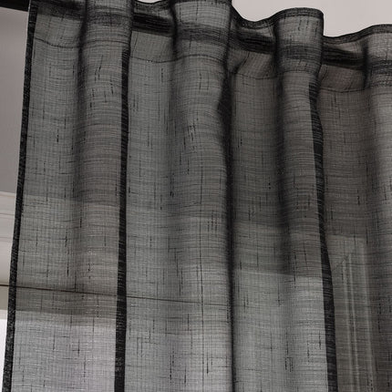 Transparente Gardine Vorhang Schal verdeckte Schlaufen Lurex Garn glänzend (Höhe x Breite cm) 20477