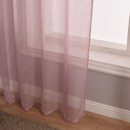 Transparente Gardine Vorhang Schal verdeckte Schlaufen Lurex Garn glänzend (Höhe x Breite cm) 20477