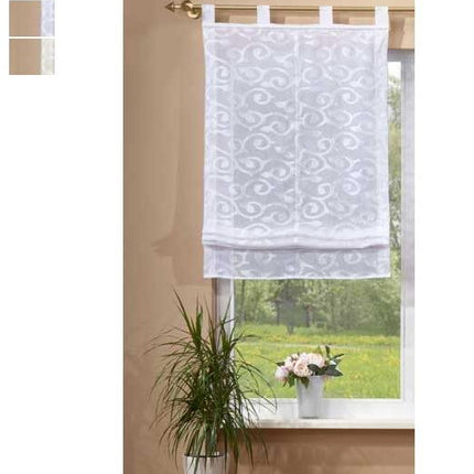Transparentes Raffrollo aus Jacquard, luftiger Voile im eleganten Design 610009