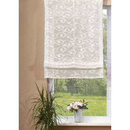 Transparentes Raffrollo aus Jacquard, luftiger Voile im eleganten Design 610009