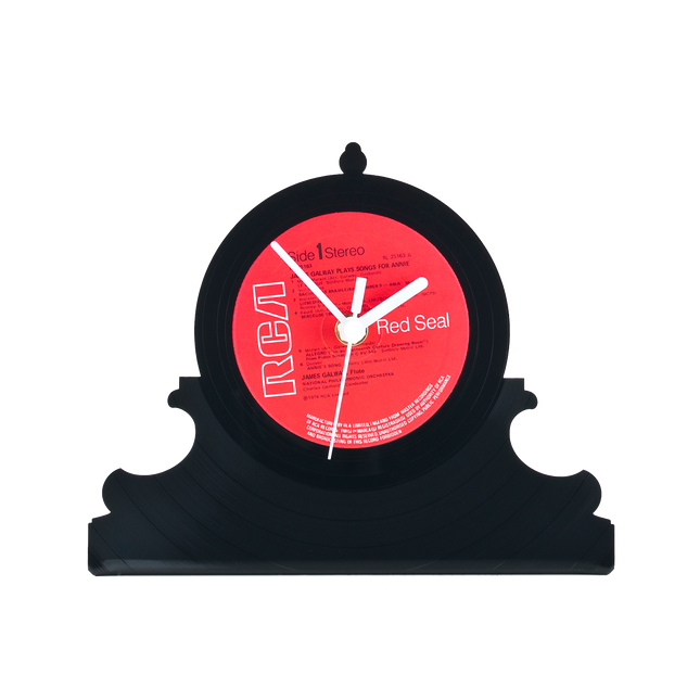 Schallplattentischuhr retro #3