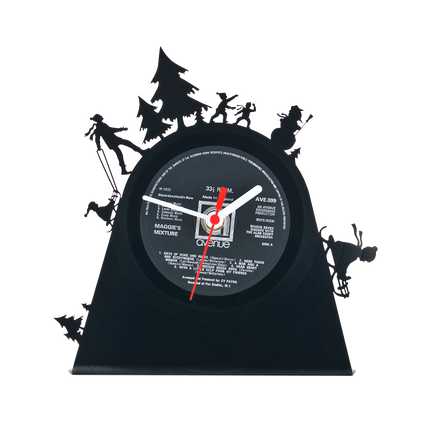 Schallplattentischuhr Snowfun