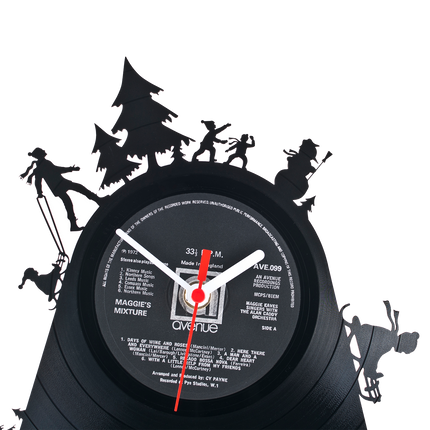 Schallplattentischuhr Snowfun