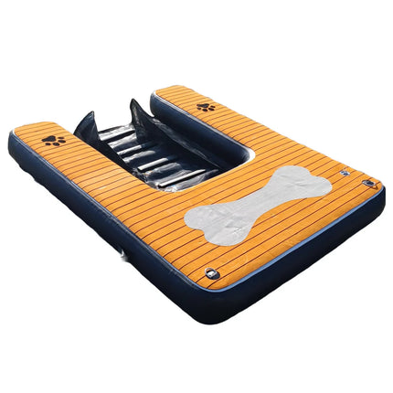 yourFloat Aufblasbare Wasserrampe für Hunde, 2 m x 1,5 m x 0,2 m