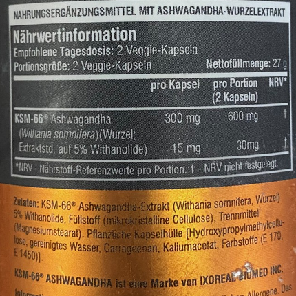 Ashwagandha - SSA Suplements - 60 Veggie Kapseln