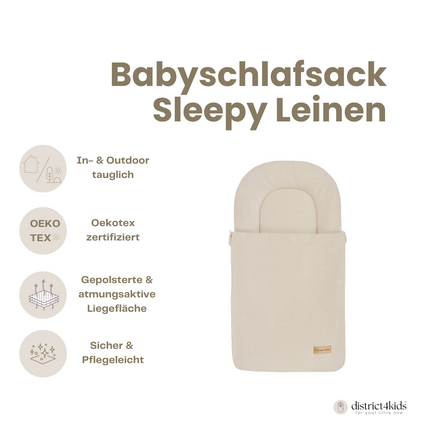 Babyschlafsack Sleepy Leinen – Kuscheliger Ganzjahresschlafsack