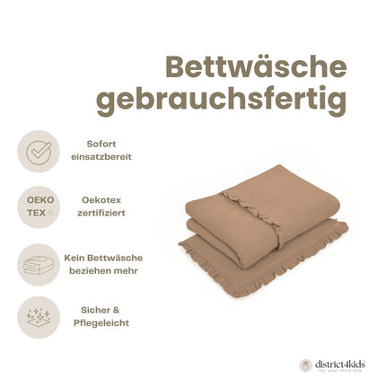 Bettwäsche gebrauchsfertig Musselin Rüschen – Weich & Atmungsaktiv