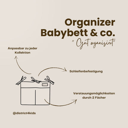 Babybett Organizer Musselin - Aufbewahrung fürs Babyzimmer