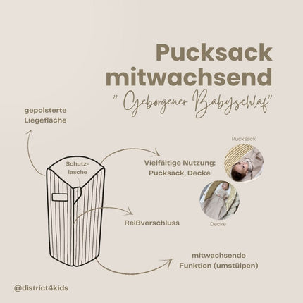 Pucksack Teddystoff Bouclé mitwachsend - Nachhaltiger Babyschlafsack