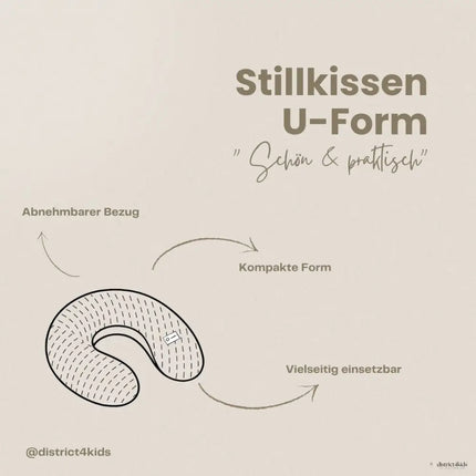 Stillkissen U-Form Cord mit abnehmbarem Bezug - ergonomisches Mondstillkissen