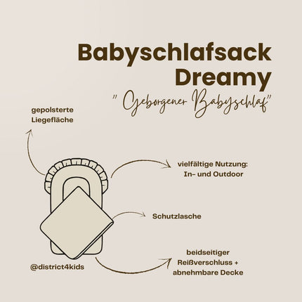 Babyschlafsack Dreamy Musselin Teddybär  – süßer Ganzjahresschlafsack