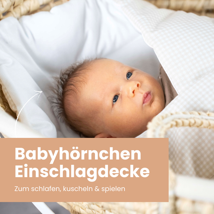 Babyhörnchen aus 100% Bio Baumwolle – Nachhaltige & kuschelige Einschlagdecke