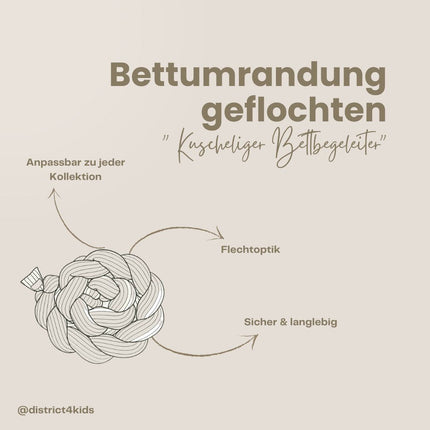 Bettschlange geflochten Musselin  – Kuschelige Bettumrandung