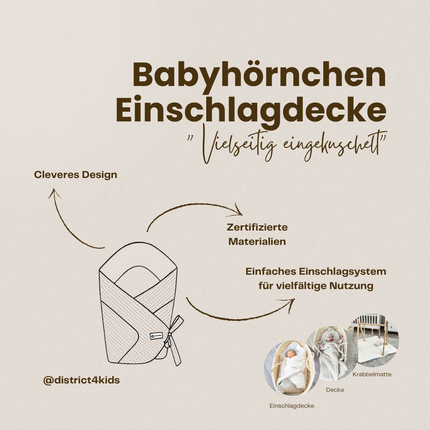 Babyhörnchen aus 100% Bio Baumwolle – Nachhaltige & kuschelige Einschlagdecke