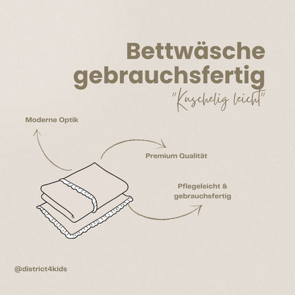 Bettwäsche gebrauchsfertig Musselin Rüschen – Weich & Atmungsaktiv