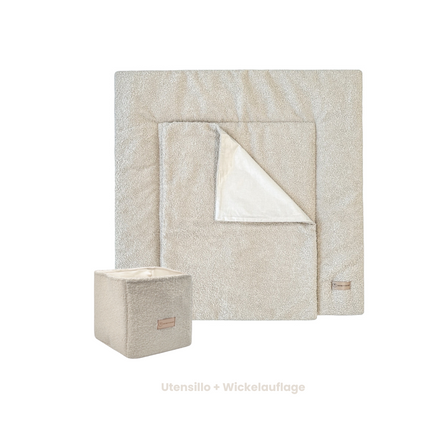Wickeltisch-Korb Teddy Bouclé – praktisches Utensilo für Babyzimmer & Wickeltisch