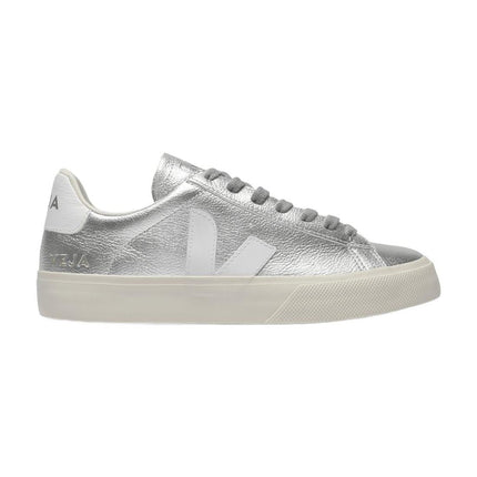Sneakers Campo aus Silber und weißem Leder Chromefree