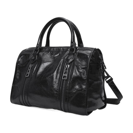 Tasche Sunny Medium aus schwarzem Leder