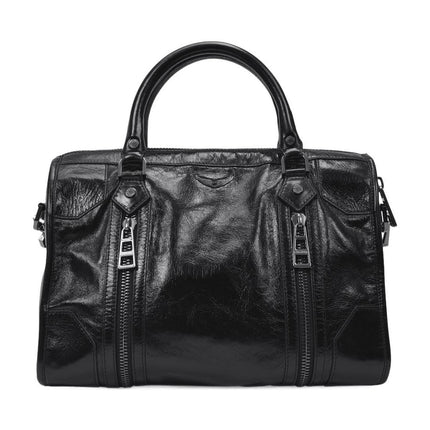 Tasche Sunny Medium aus schwarzem Leder