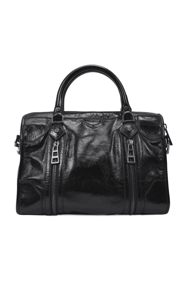 Tasche Sunny Medium aus schwarzem Leder