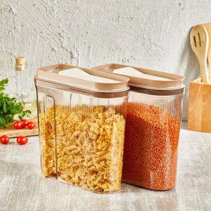 Luks Vorratsbehälter-Set Şeffaf Bakır 2x4 Liter
