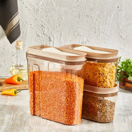 Luks Vorratsbehälter-Set Şeffaf Bakır 3-teilig (4L+2L+2L)