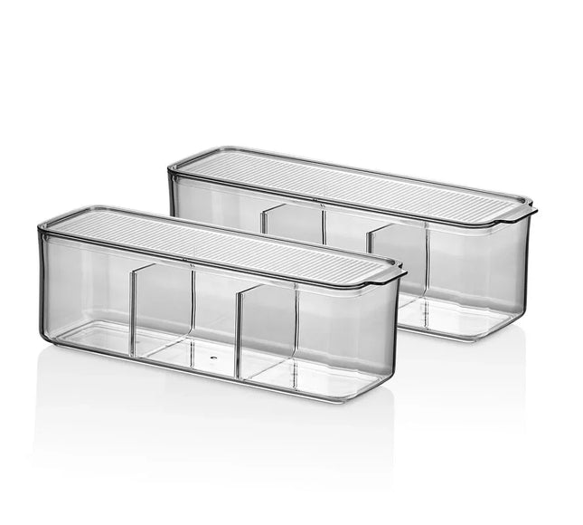 Mina Organizer Plastik Regal Şeffaf Füme 2x2500ml (mit Deckel)