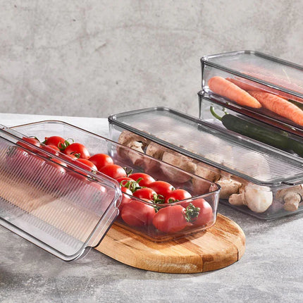 Mina Organizer Plastik Regal Şeffaf Füme 4x750ml (mit Deckel)
