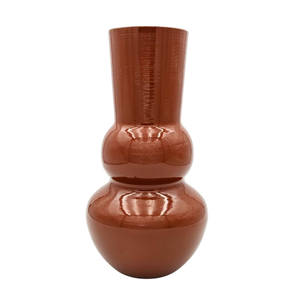 Vase Blumenvase XXL Dekovase Metallvase Beige Braun 38x25 Retro Blumengefäß