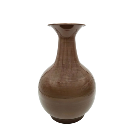 Vase Blumenvase XXL Dekovase Metallvase Beige Braun 38x25 Retro Blumengefäß