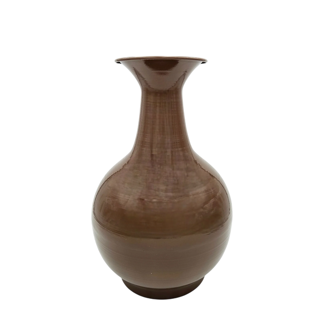 Vase Blumenvase XXL Dekovase Metallvase Beige Braun 38x25 Retro Blumengefäß