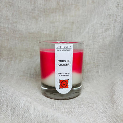 Wurzelchakra | Duftkerze Sojawachs – Meditation – entspannend – Chakra Wurzel (rot)