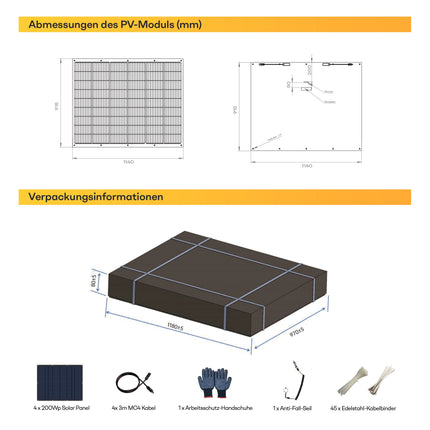 NOVGEN Flexible Solarmodule 2x200Wp Ultra Leicht Ideal für Balkon, Garten & Wohnmobil