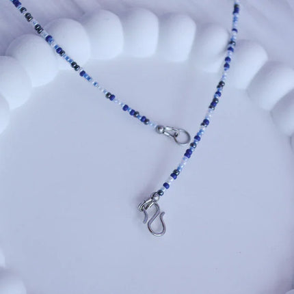 Perlenkette Blautöne – Zarte Perlenkette Blau