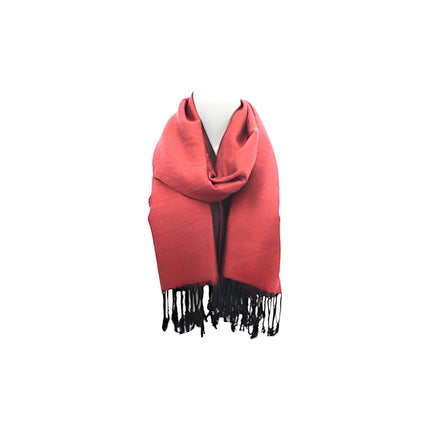 Fransenschal » Winterschal 175 x 70 cm » glänzender Winter Schal » Schal mit schwarzen Fransen