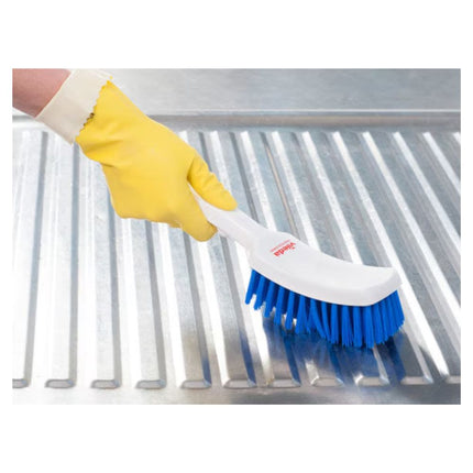 Vileda Professional Stielbürste mit kurzem Griff blau - 30 c| Packung (1 Stück)
