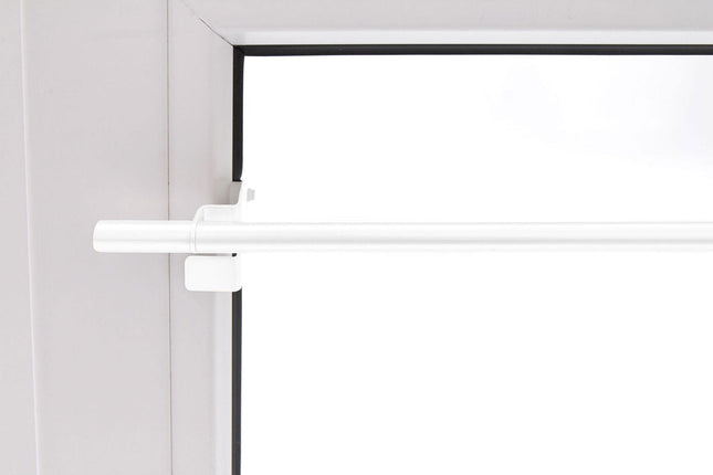 Vitragestange Bistrostange Klemmstange Metall Pressfix Zylinder ausdrehbar klemmbar 80-110 cm Weiß, 130