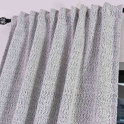 Vorhang Chenille Vorhang Bouclé-Struktur HxB 245x140 cm Weiß Schwarz »MONTANA« Multiband-Aufhängung Pflegeleicht 2023330