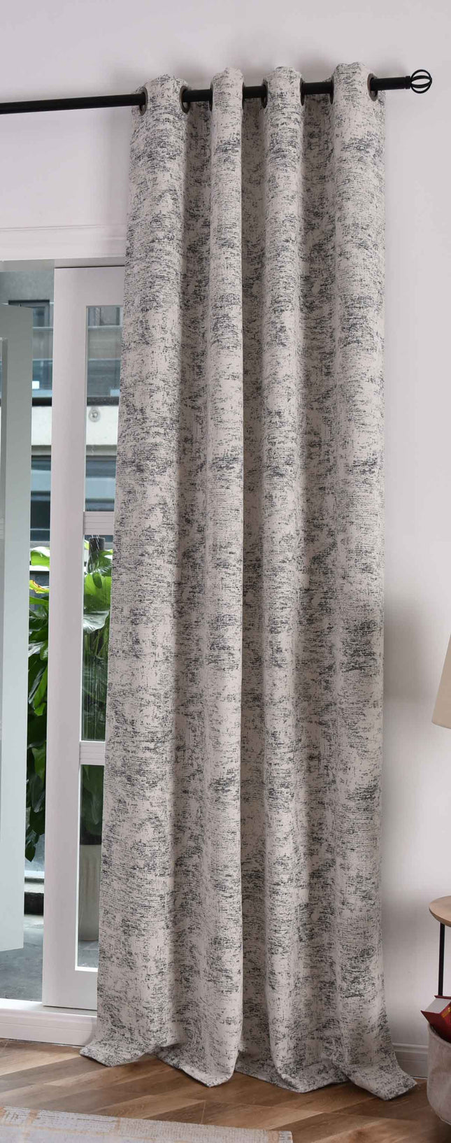 Vorhang Wendevorhang HxB 245x140 cm Creme Schwarz Jacquard-Muster »VENEDIG« Beidseitig Nutzbar Hell/Dunkel Kunststoffösen Flexibles Raumdesign 2023310