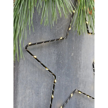 Stern LED warmweiß Weihnachtsstern Metall schwarz Metallstern Batterie Timer Ø 30 cm